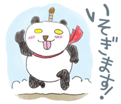 Smiling panda samurai sticker #11706120