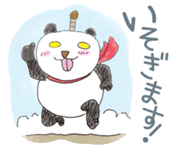 Smiling panda samurai sticker #11706120