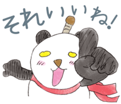 Smiling panda samurai sticker #11706121