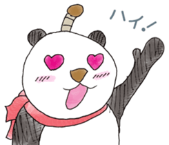 Smiling panda samurai sticker #11706123