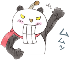 Smiling panda samurai sticker #11706125