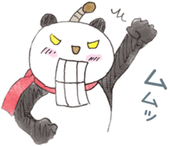 Smiling panda samurai sticker #11706125