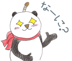 Smiling panda samurai sticker #11706129