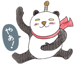 Smiling panda samurai sticker #11706130
