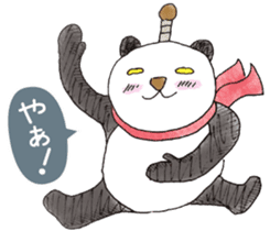 Smiling panda samurai sticker #11706130