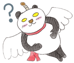 Smiling panda samurai sticker #11706139