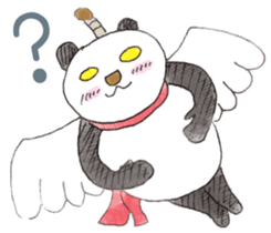 Smiling panda samurai sticker #11706139