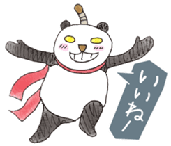 Smiling panda samurai sticker #11706140