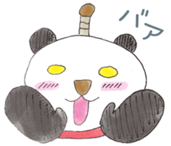 Smiling panda samurai sticker #11706141