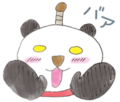 Smiling panda samurai sticker #11706141