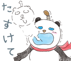 Smiling panda samurai sticker #11706144