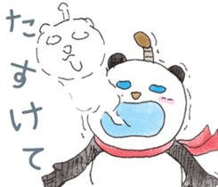 Smiling panda samurai sticker #11706144