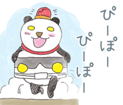 Smiling panda samurai sticker #11706145