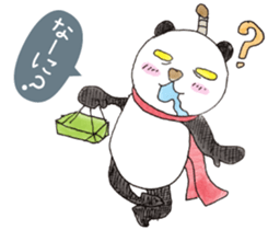 Smiling panda samurai sticker #11706146