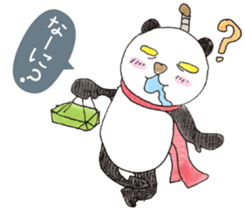 Smiling panda samurai sticker #11706146