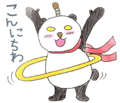 Smiling panda samurai sticker #11706149