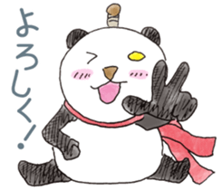 Smiling panda samurai sticker #11706153