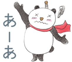 Smiling panda samurai sticker #11706159