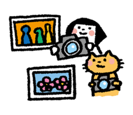 Photographer Boy, Girl & cat sticker #11707176