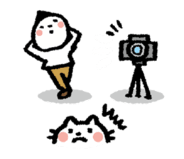 Photographer Boy, Girl & cat sticker #11707178