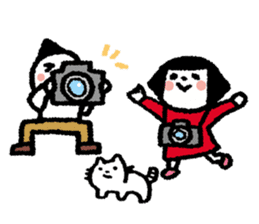 Photographer Boy, Girl & cat sticker #11707190