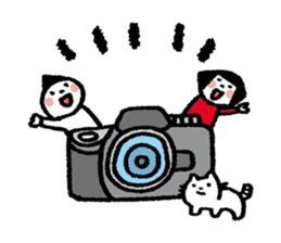 Photographer Boy, Girl & cat sticker #11707191