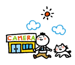 Photographer Boy, Girl & cat sticker #11707197