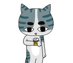 Creepy and cute cat. sticker #11707575
