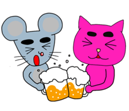 Creepy and cute cat. sticker #11707576