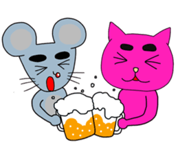 Creepy and cute cat. sticker #11707576