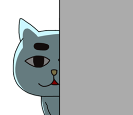 Creepy and cute cat. sticker #11707578