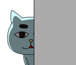 Creepy and cute cat. sticker #11707578