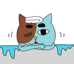 Creepy and cute cat. sticker #11707582