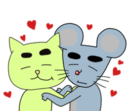 Creepy and cute cat. sticker #11707584