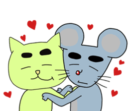 Creepy and cute cat. sticker #11707584