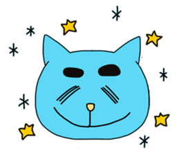 Creepy and cute cat. sticker #11707587