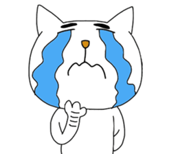 Creepy and cute cat. sticker #11707590