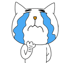 Creepy and cute cat. sticker #11707590