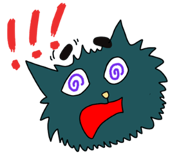 Creepy and cute cat. sticker #11707595