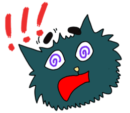 Creepy and cute cat. sticker #11707595