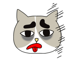 Creepy and cute cat. sticker #11707596