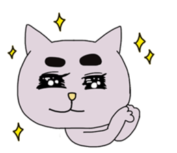 Creepy and cute cat. sticker #11707599