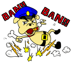 Dog policeman and thief kitten sticker #11711523