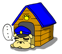 Dog policeman and thief kitten sticker #11711528