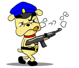 Dog policeman and thief kitten sticker #11711539