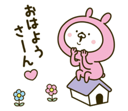 Lovely pink rabbit 3 sticker #11713480