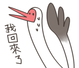 Little White Crane 2 sticker #11713761