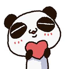 Sticker of the panda to be sent to Sato