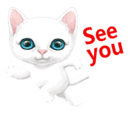 White kitty diary 3 (For overseas) sticker #11715160