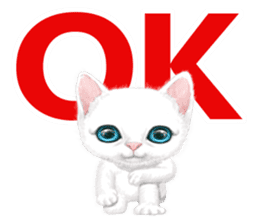 White kitty diary 3 (For overseas) sticker #11715162